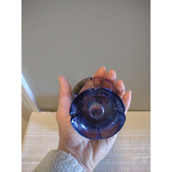 Rosendahl Grand Cru Glass Candle Stick Holders Purple GUC with original box - Picture 5 of 13